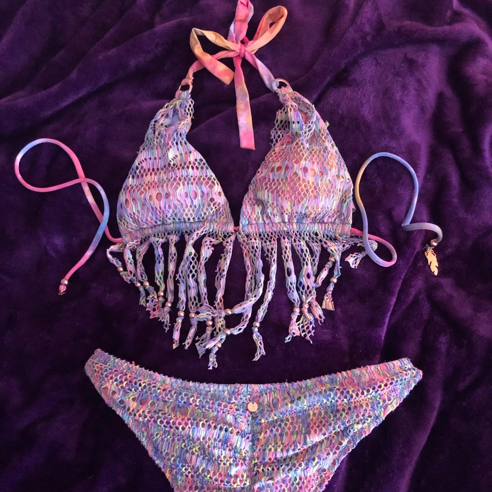 Ale by Alessandra Boho fringe & gold bikini